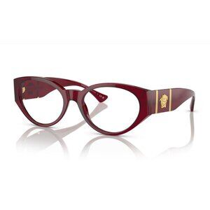 NWT VERSACE EYEGLASSES WOMEN ROUND BORDEAUX EYEWEAR VERSACE